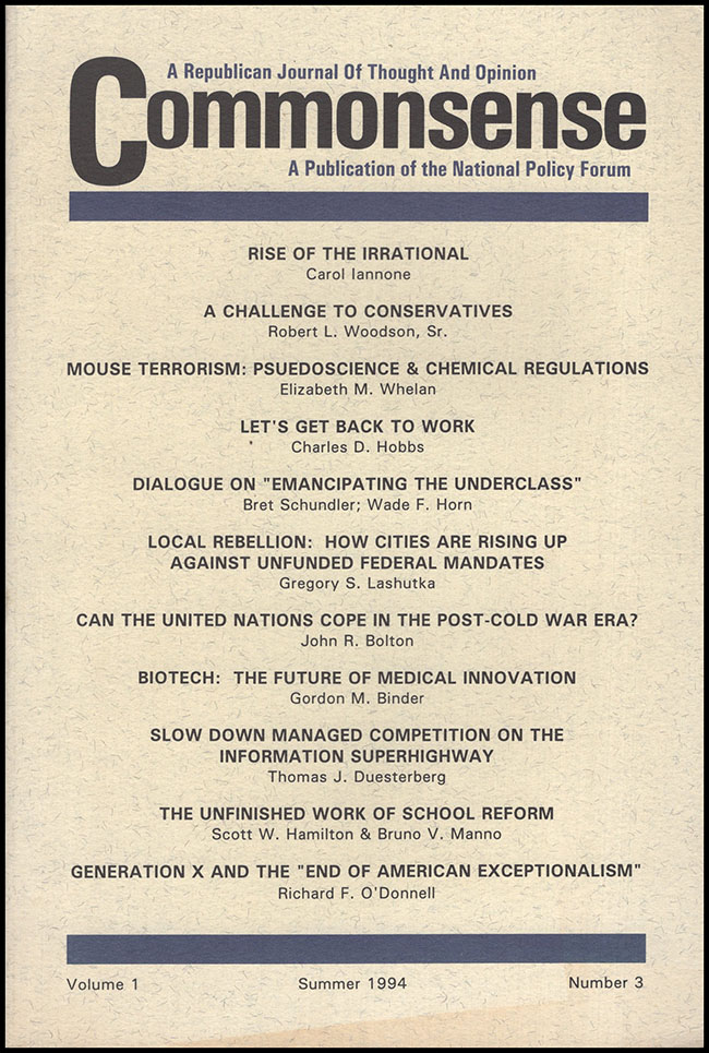 Image for Commonsense (Volume 1, Summer 1994, Number 3)