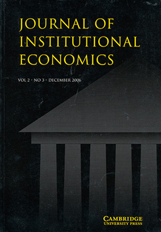 Image for Journal of Institutional Economics (Vol 2, No 3, December 2006)