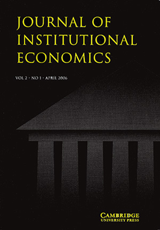 Image for Journal of Institutional Economics (Vol 2, No 1, April 2006)