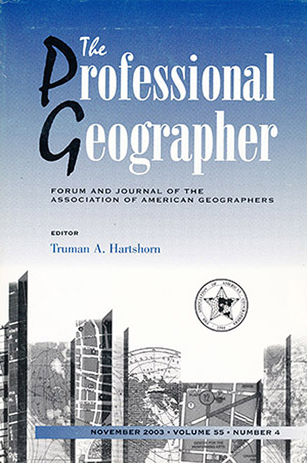 Image for The Professional Geographer (Nov 2003, Vol 55, No 4)