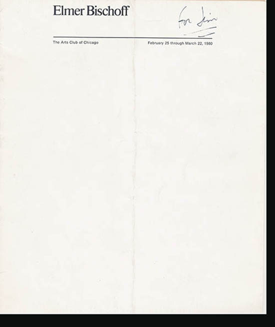 Image for Elmer Bischoff: The Arts Club of Chicago, February 25 through March 22, 1980