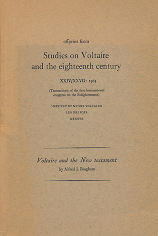 Image for Voltaire and the New Testament