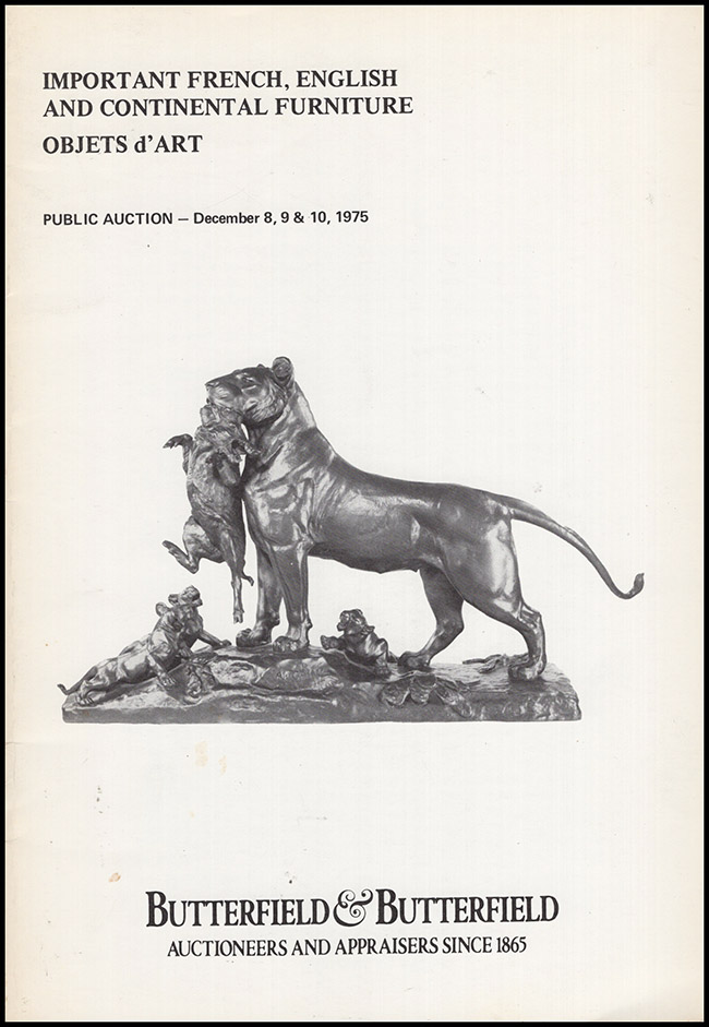Image for Important French, English and Continental Furniture Objets d'Art (Public Auction--December 8, 9, 10, 1975)