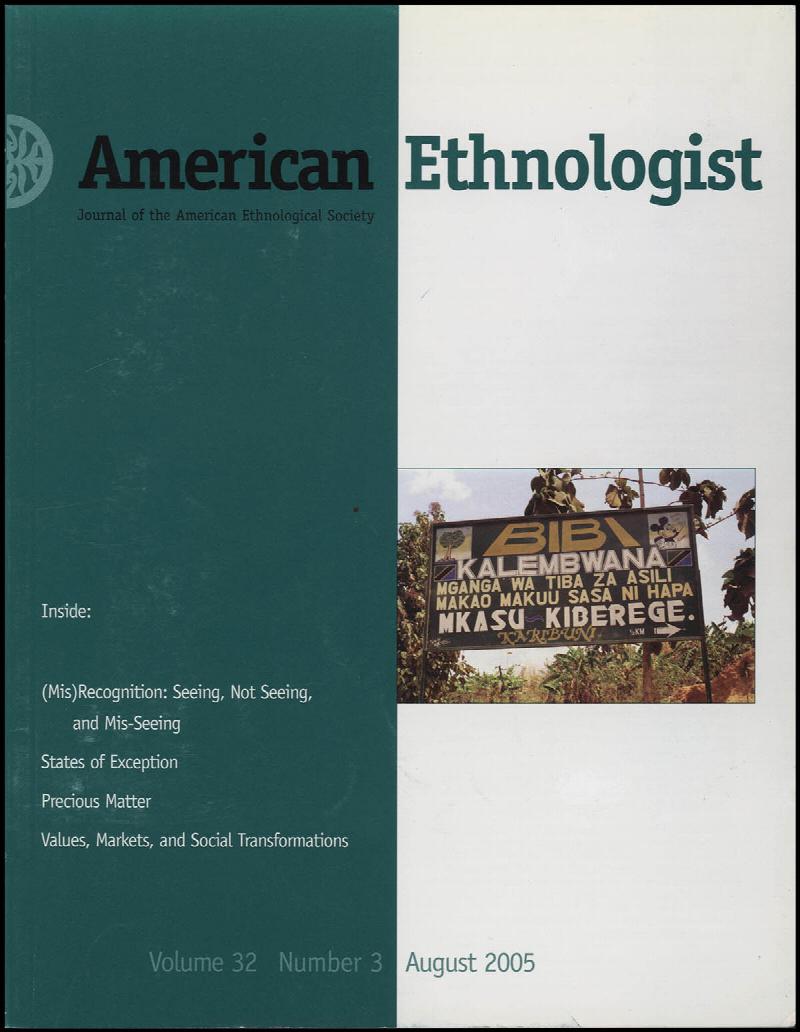 Image for American Ethnologist (Volume 32, No. 3, August 2005)