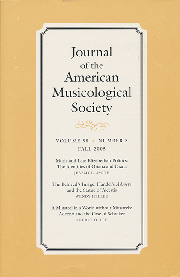 Image for Journal of the American Musicological Society (Volume 58, Number 3,  Fall 2005)