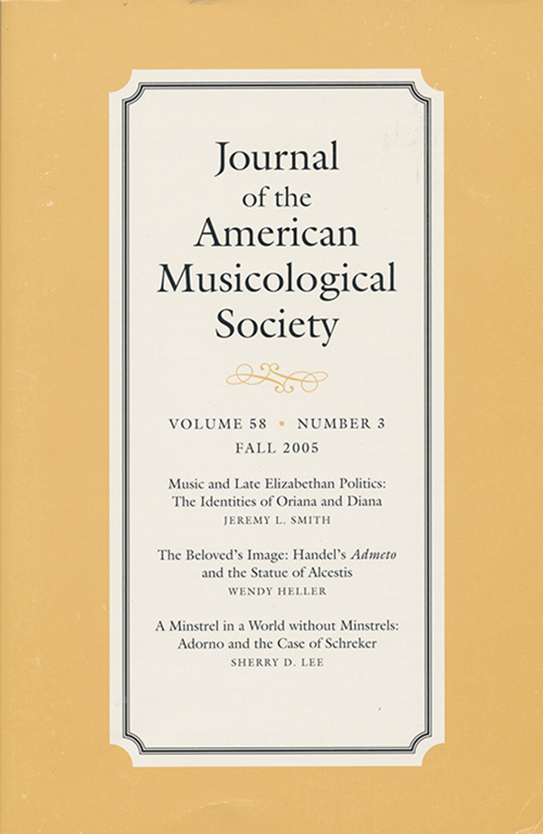 Image for Journal of the American Musicological Society (Volume 58, Number 3,  Fall 2005)