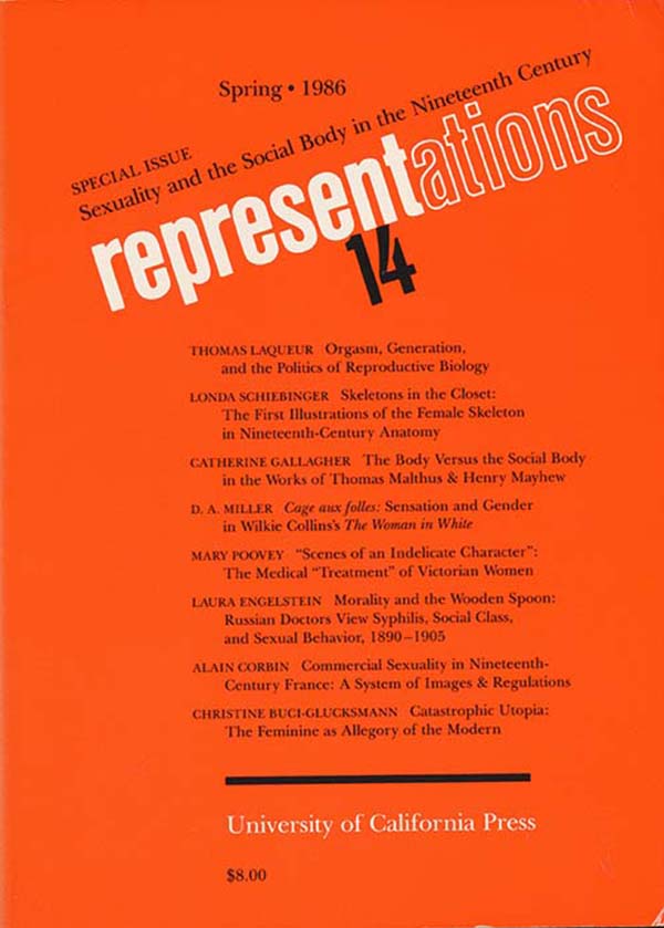 Image for Representations 14: Special Issue on Sexuality and the Social Body in the Nineteenth Century (Spring 1986)