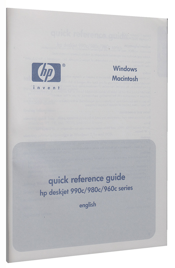 Image for HP Deskjet 990c 980c 960c Users Guide