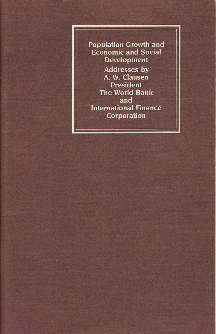 Image for Population Growth and Economic and Social Development: Two Addresses by A. W. Clausen