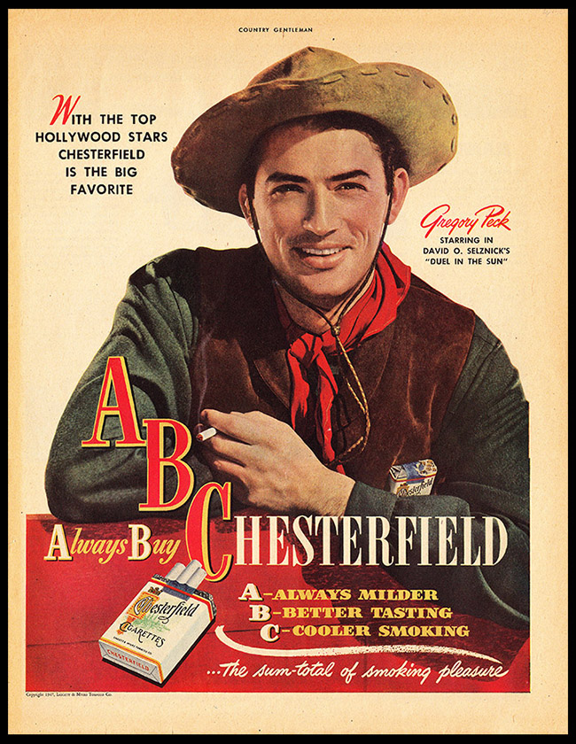 Image for Gregory Peck for A. B. Chesterfield: Print Ad