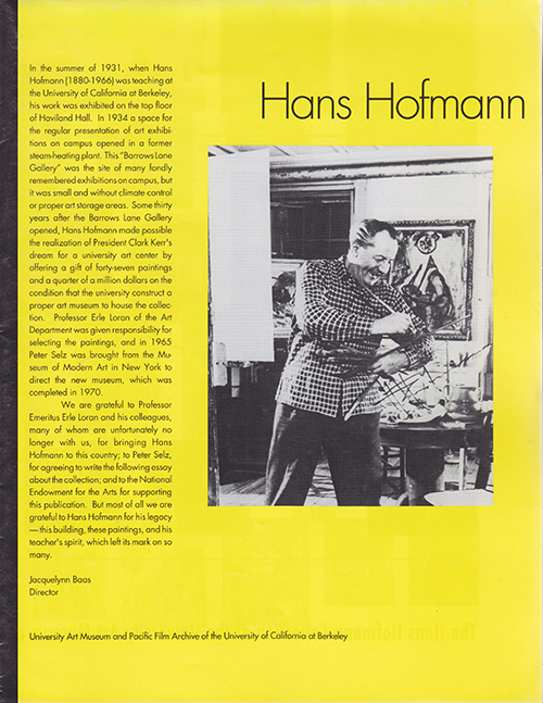 Image for Hans Hofmann: The Hans Hofmann Collection at the University Art Museum and Pacific Film Archive of the University of California at Berkeley