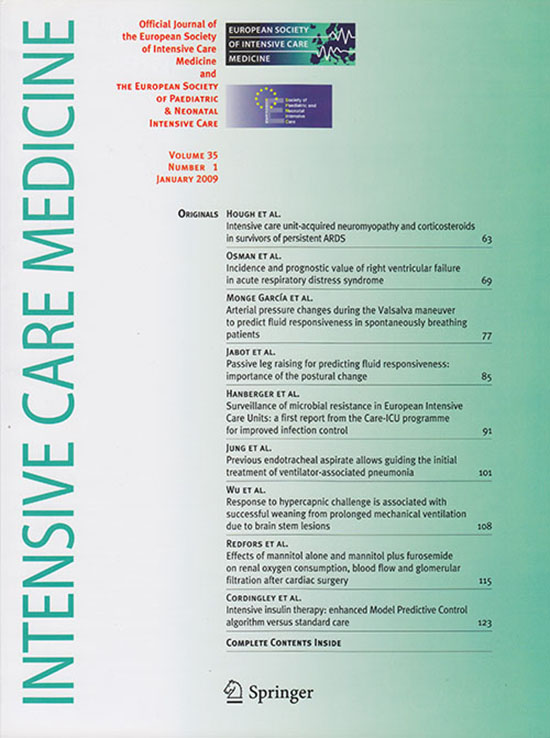 Image for Intensive Care Medicine (Volume 35, No. 1, January 2009)
