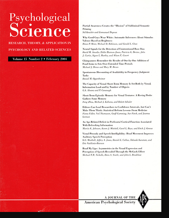 Image for Psychological Science (Vol 15, No. 2, February 2004)