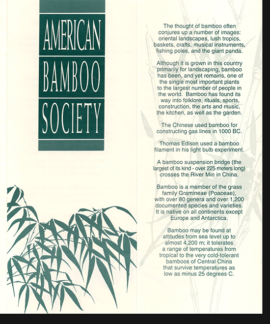 Image for American Bamboo Society Pamphlet and FAQ Sheet