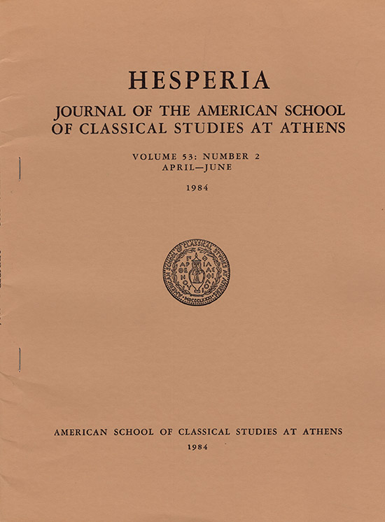 Image for Hesperia (Volume 53, No. 2, April