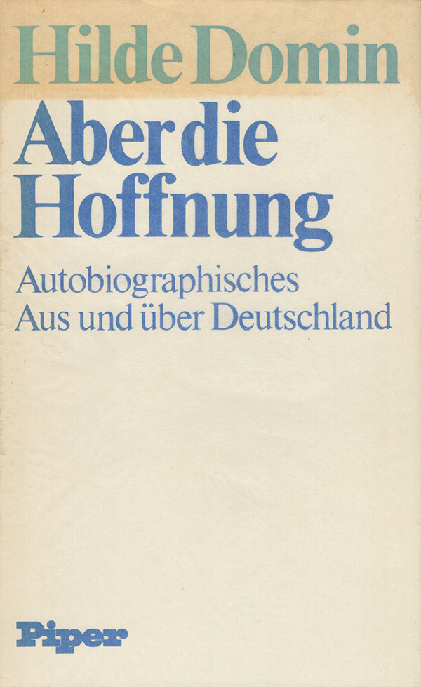 Image for Aber die Hoffnung: Autobiographisches aus und uber Deutschland (German Edition)