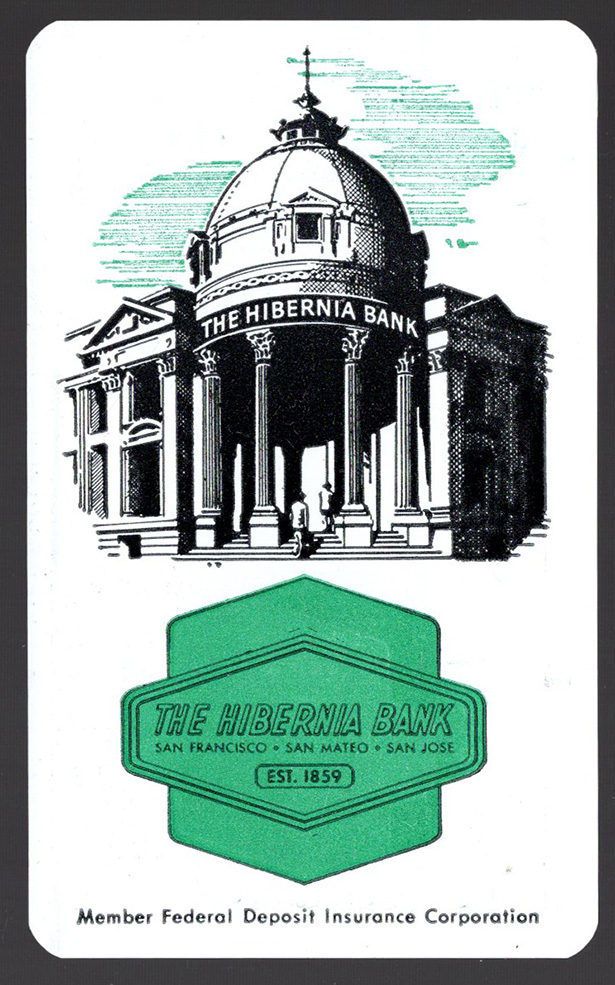 Image for Hibernia Bank Plastic Pocket Calendar with Ruler (1959)