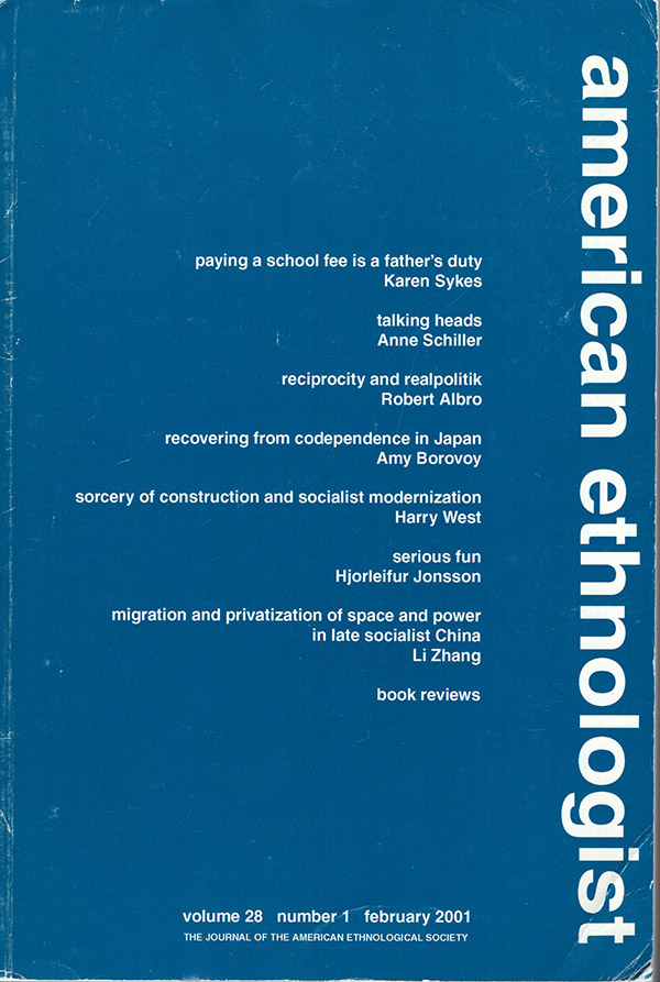 Image for American Ethnologist (Volume 28, Number 1, February 2001)