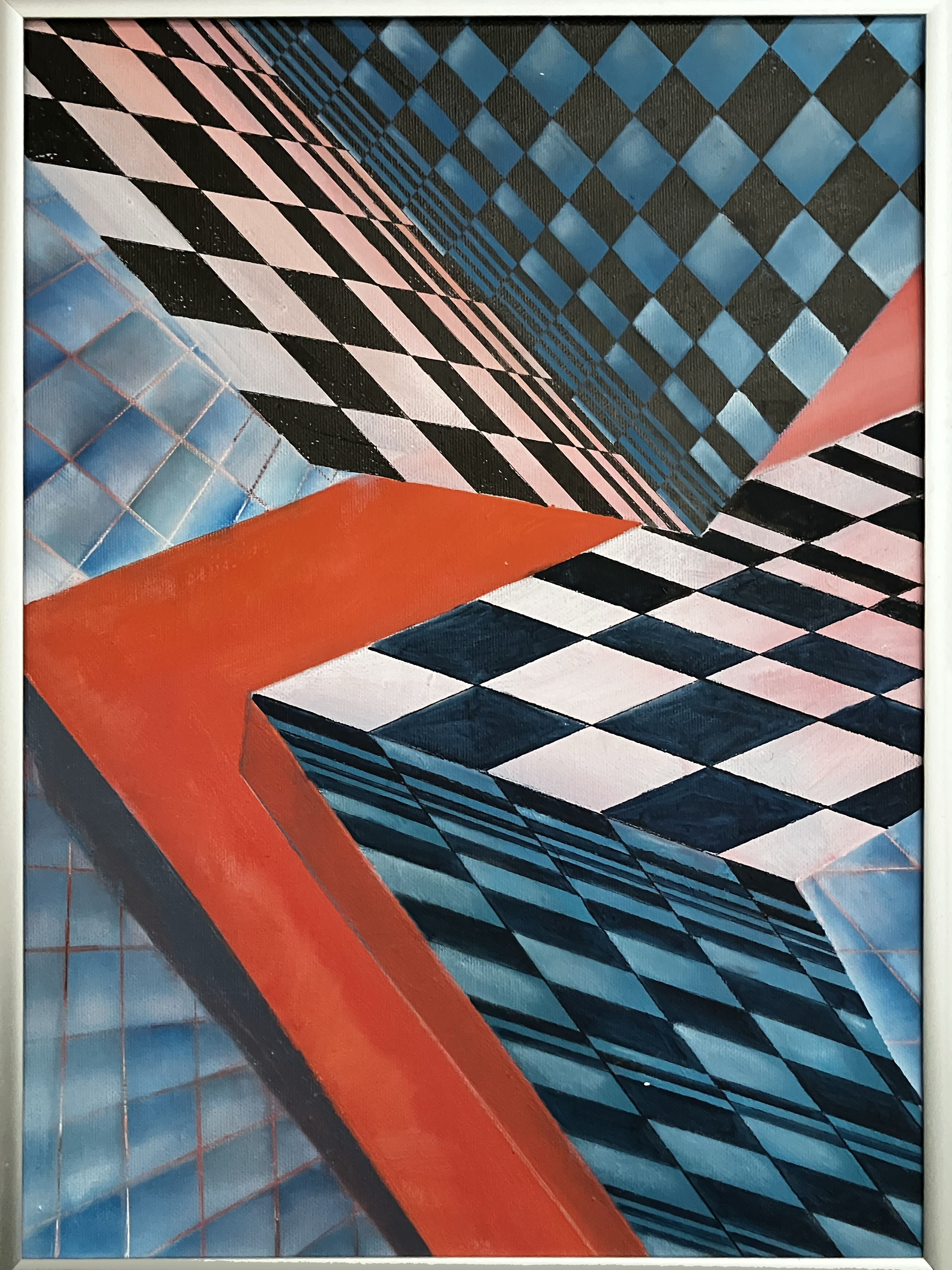 Maquette #1 (Original oil painting on canvas, Silver Frame, by Amy Ione)