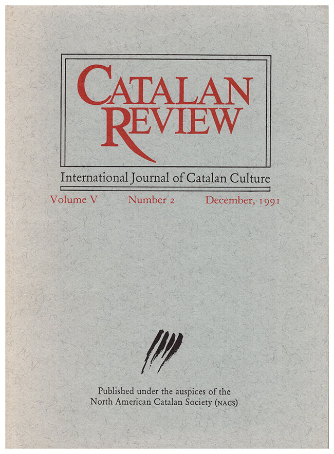 Image for Catalan Review (Vol. V, No. 2, December 1991)