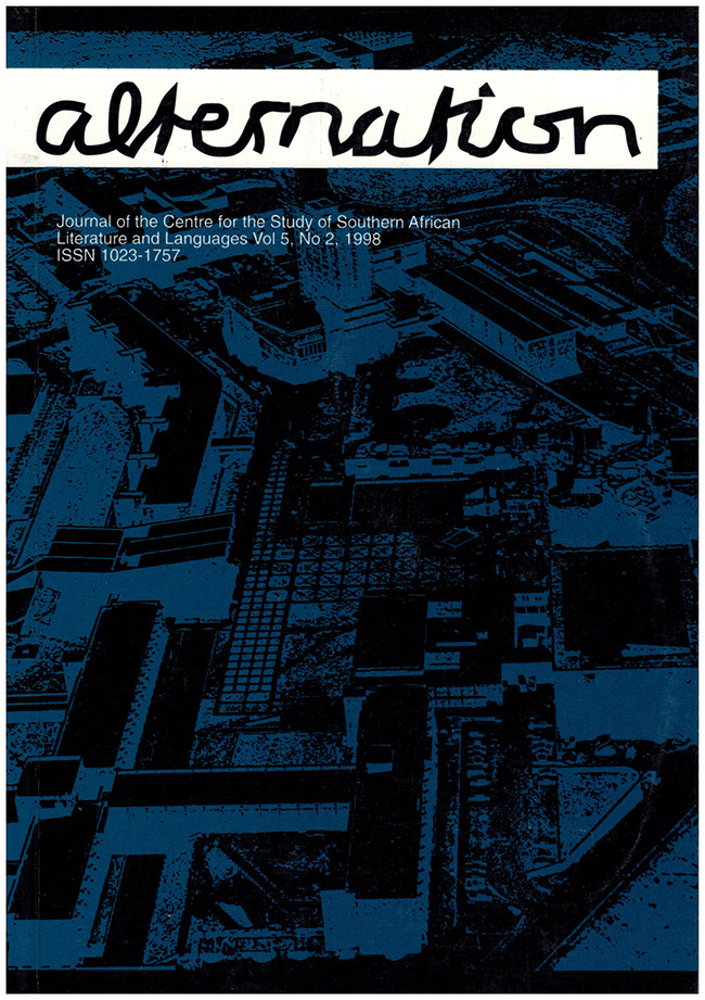 Image for Alternation: Journal of the Centre for the Study of Southern African Literature and Language (Vol 5, No. 2, 1998)
