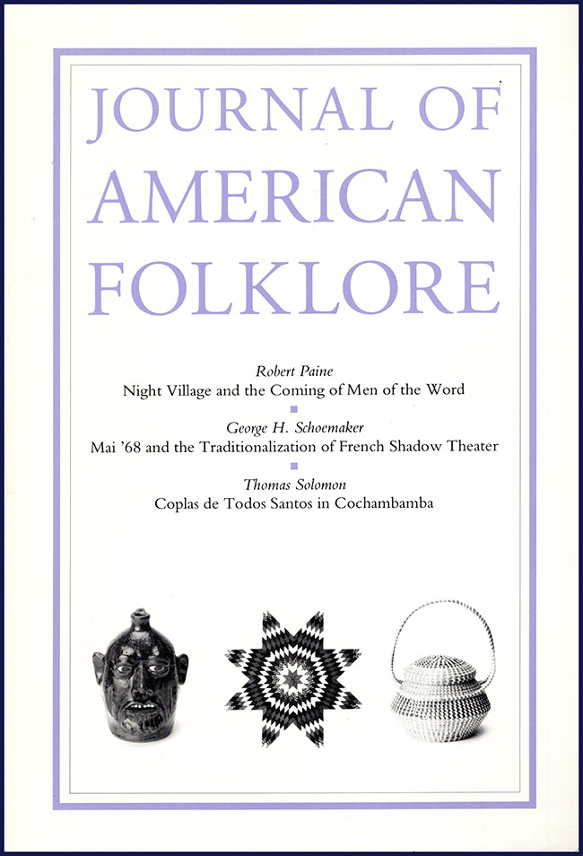 Image for Journal of American Folklore (Volume 107/Summer 1994/Number 425)