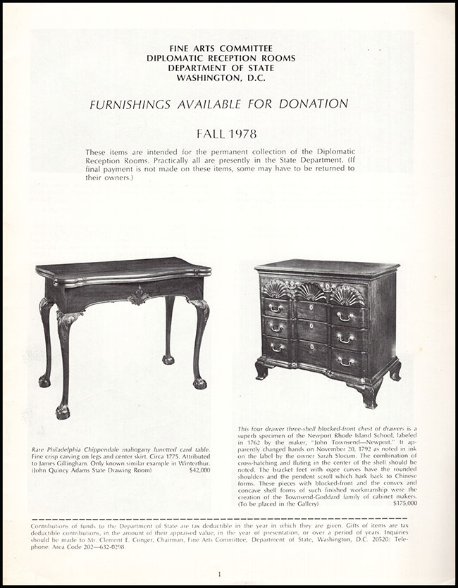 Image for Furnishings Available for Donation (Americana Project)