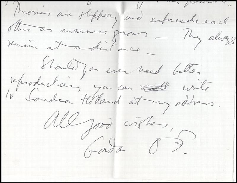 Image for Signed: Gordon Onslow-Ford Letter, September 12th, 1990