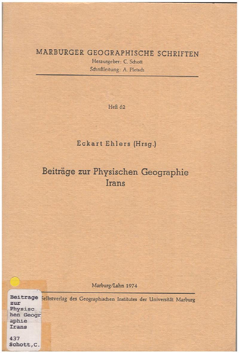 Image for Beitrage zur physischen Geographie Irans