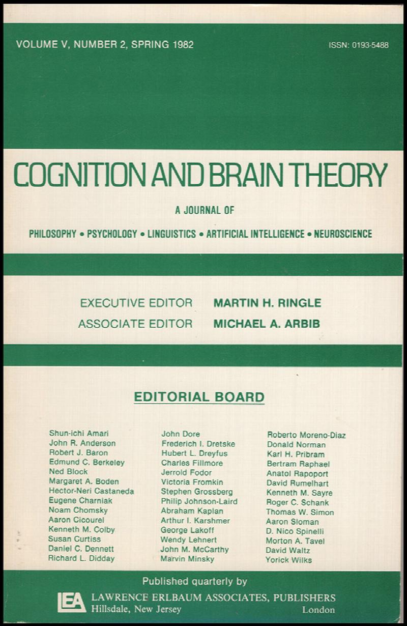 Image for Cognition and Brain Theory (Vol 5, No. 2, Spring 1982)