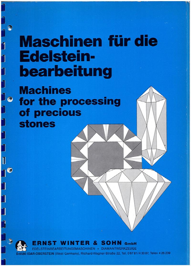 Image for Catalog: Maschinen fur die Edelstein-bearbeitung: Machines for the Processing of Precious Stones