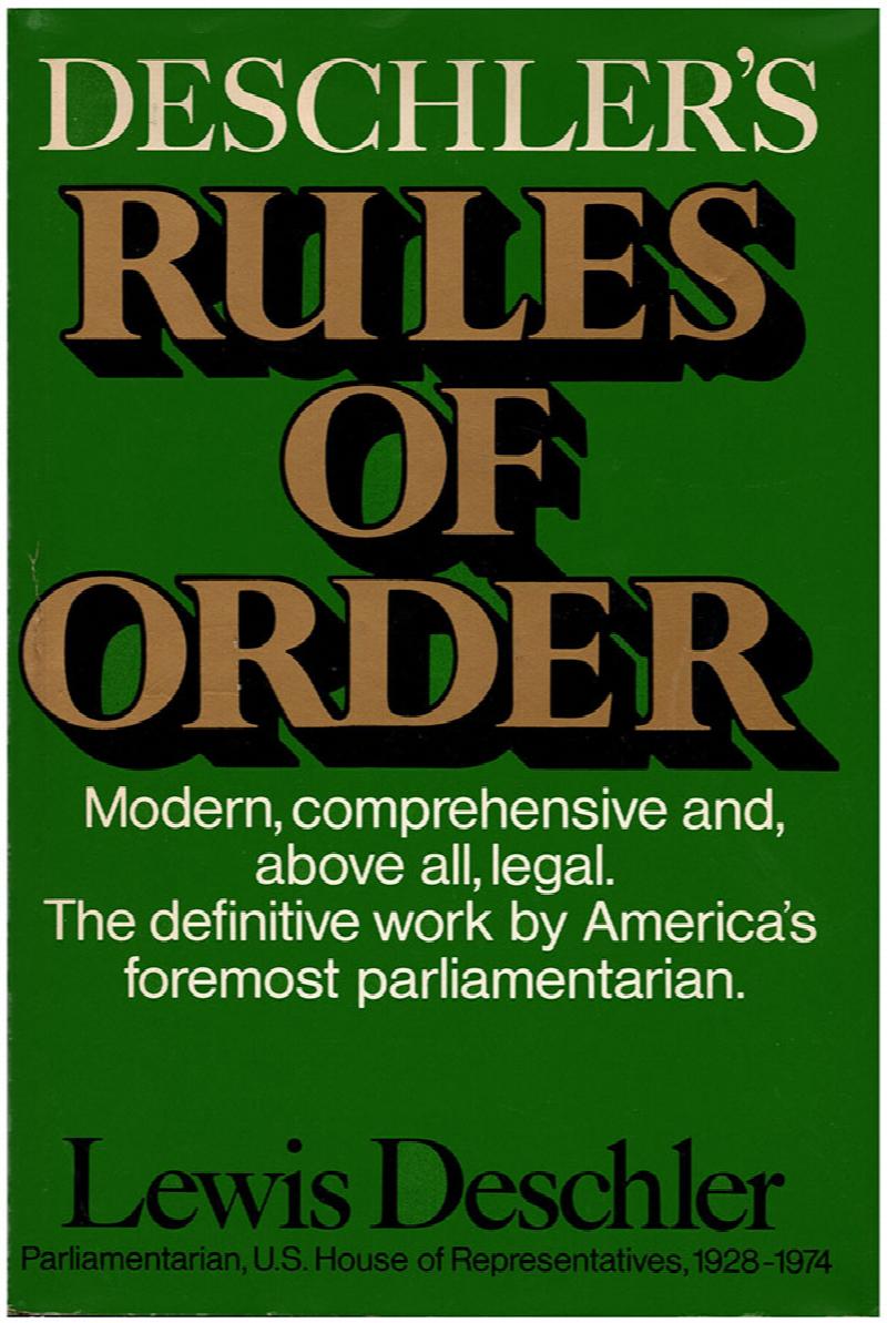 Image for Deschler's Rules of Order