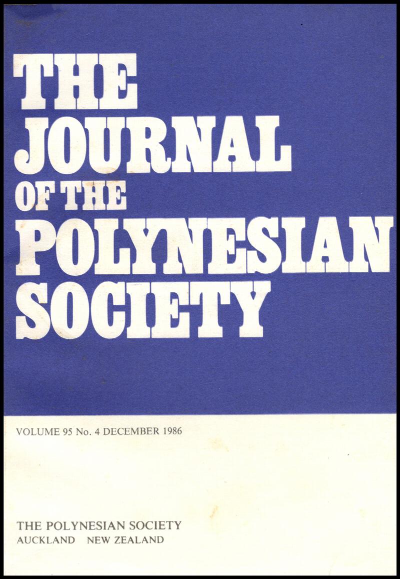 Image for The Journal of the Polynesian Society (Volume 95, No. 4, December 1986)