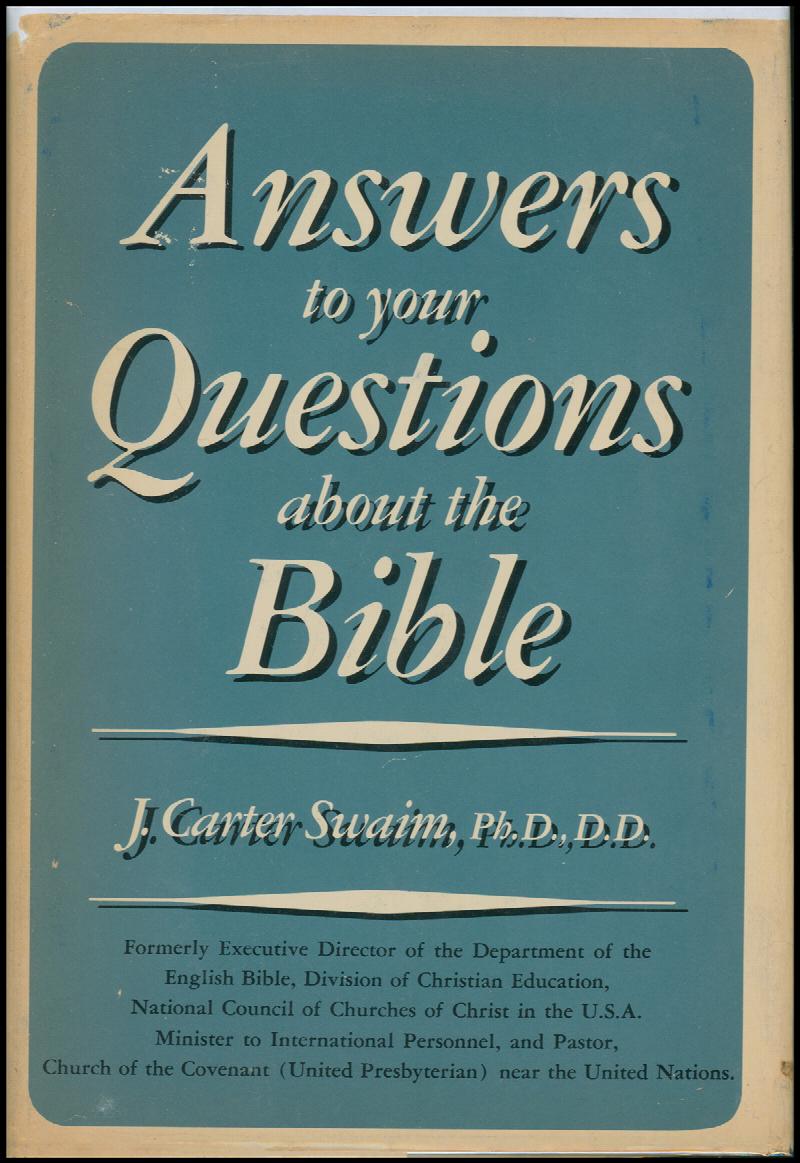 Image for Answers to your questions about the Bible (An Edward Ernest book)