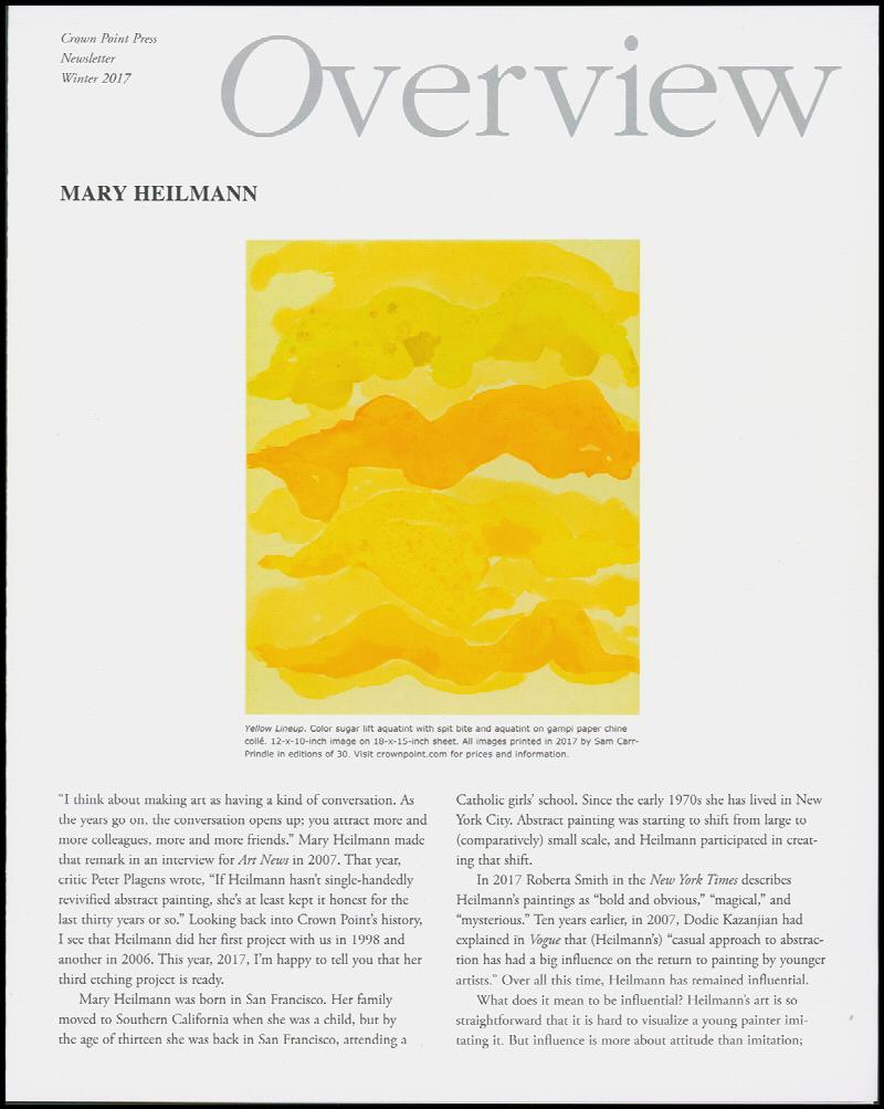 Image for Overview: Mary Heilmann (Winter 2017, Brochure)