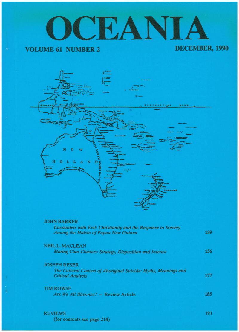 Image for Oceania Journal (December 1990, Volume 61, Number 2)
