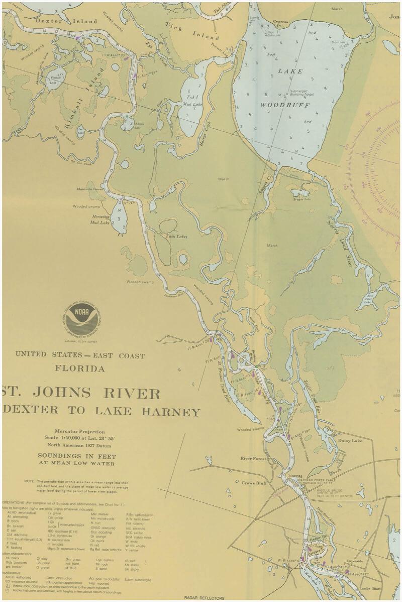 Image for NOAA Nautical Chart 11495: St. Johns River Dunns Creek to Lake Dexter