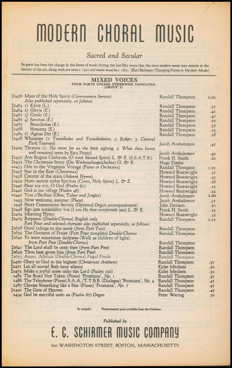 Image for Modern Choral Music: Sacred and Secular (To Iva Dee Hiatt, Elegy)