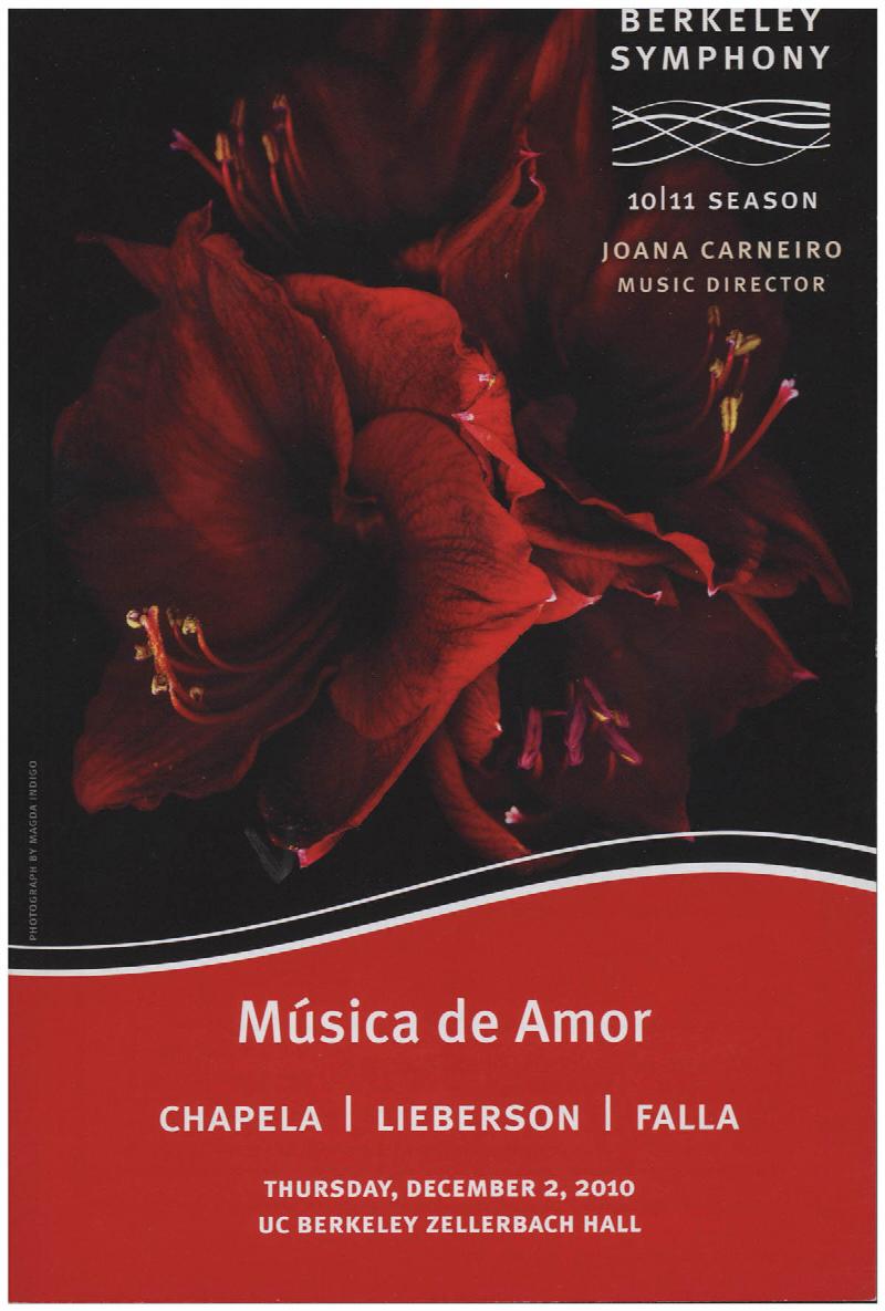 Image for Música de Amor: Chapela Lieberson Falla (10/11 Season)