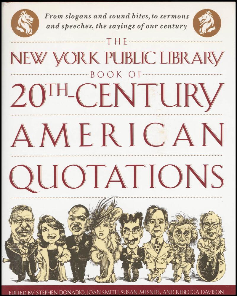 Image for The New York Public Library Book of Twentieth Century American Quotations