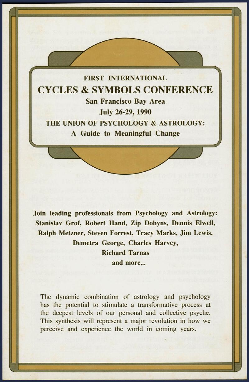 Image for Brochure/Program: Cycles & Symbols Conference (First International Conference, 1990)