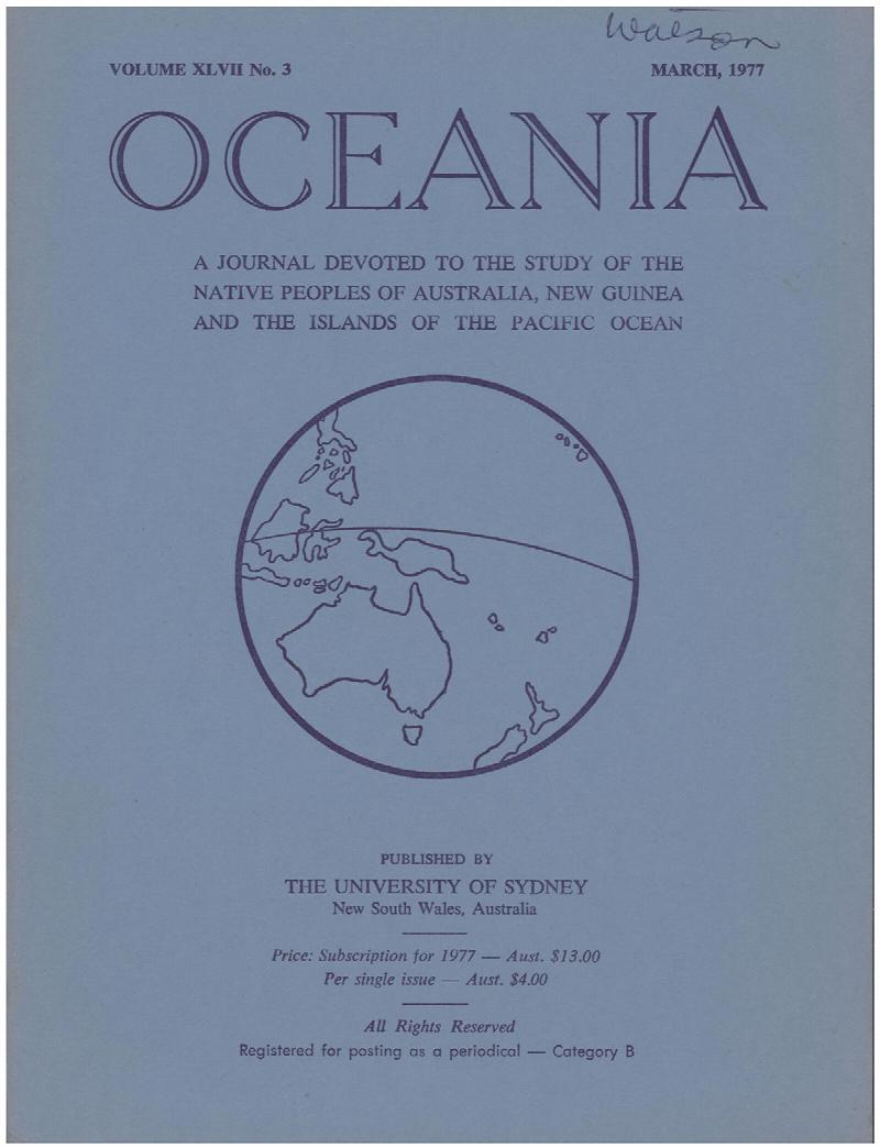 Image for Oceania Journal (June 1977, Volume XLVII, No. 4)