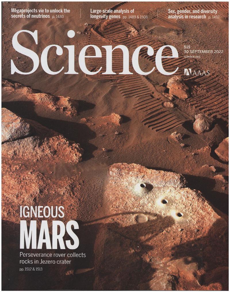 Image for Science Magazine: Features Igneous Mars, Jezero Crater (30 September 2022)