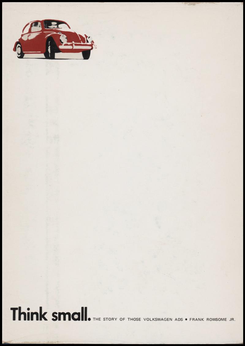 Image for VW: Think Small. The Story of Those Volkswagon Ads