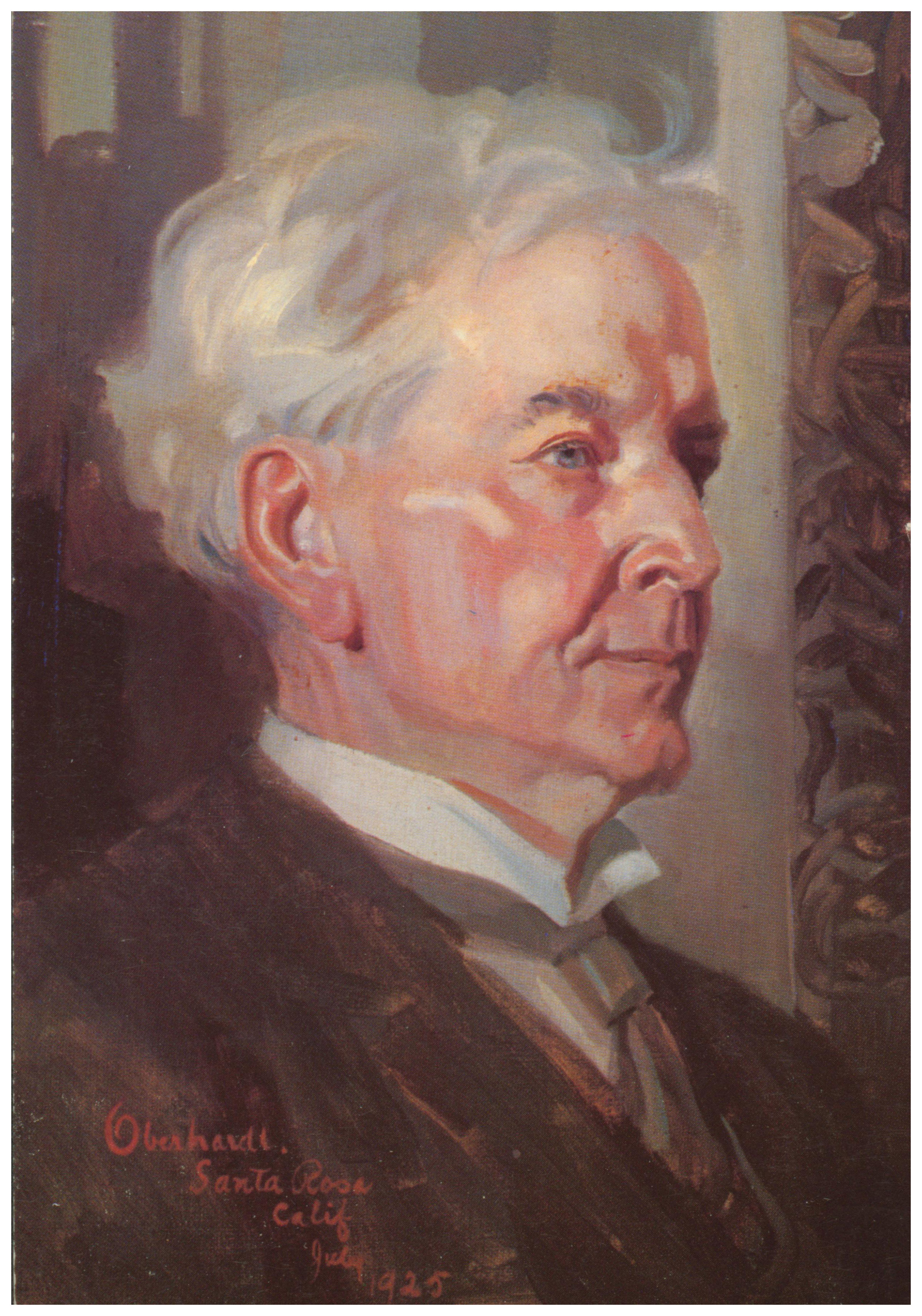 Luther Burbank Postcard, Portrait by William Oberhardt