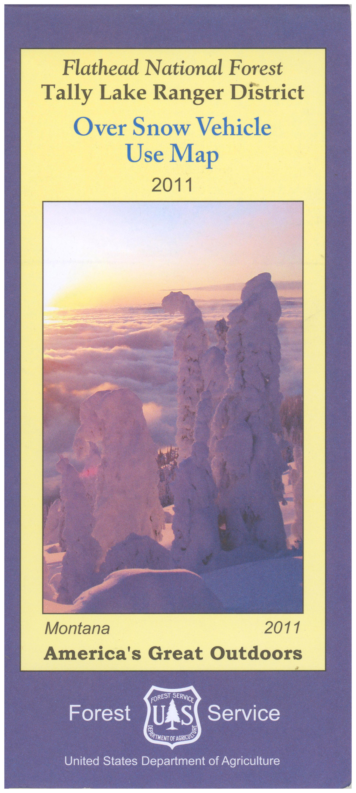 Flathead National Forest: Tally Lake Ranger District Over Snow Vehicle Use Map