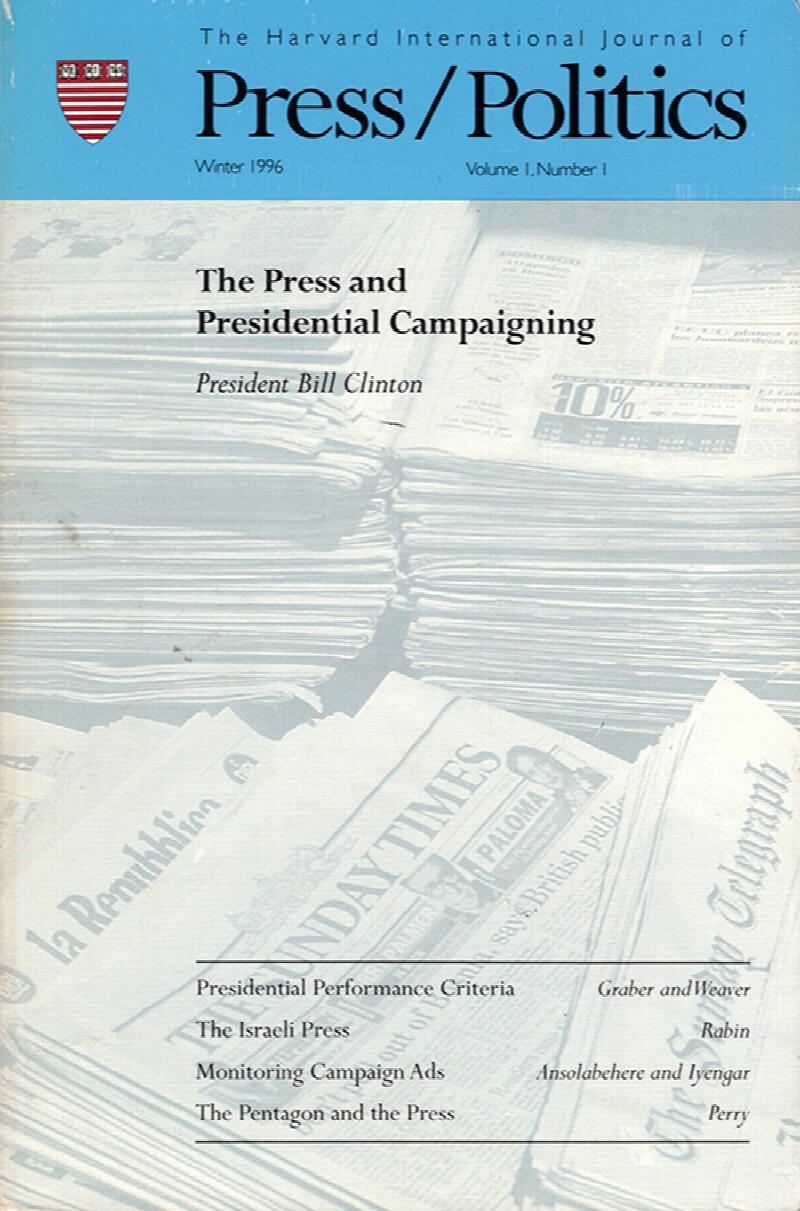 Image for Press/Politics (Winter 1996, Volume 1, Number 1)