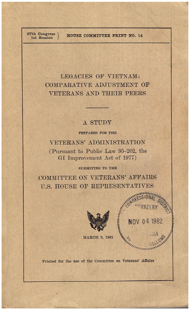 Image for Legacies of Vietnam: Comparative Adjustment of Veterans and Their Peers