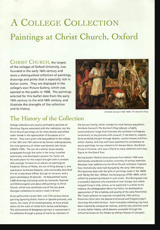 Image for A College Collection: Paintings at Christ Church, Oxford