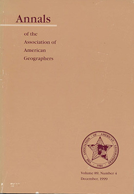 Image for Annals of the Association of American Geographers (Volume 89, December 1999, No. 4)